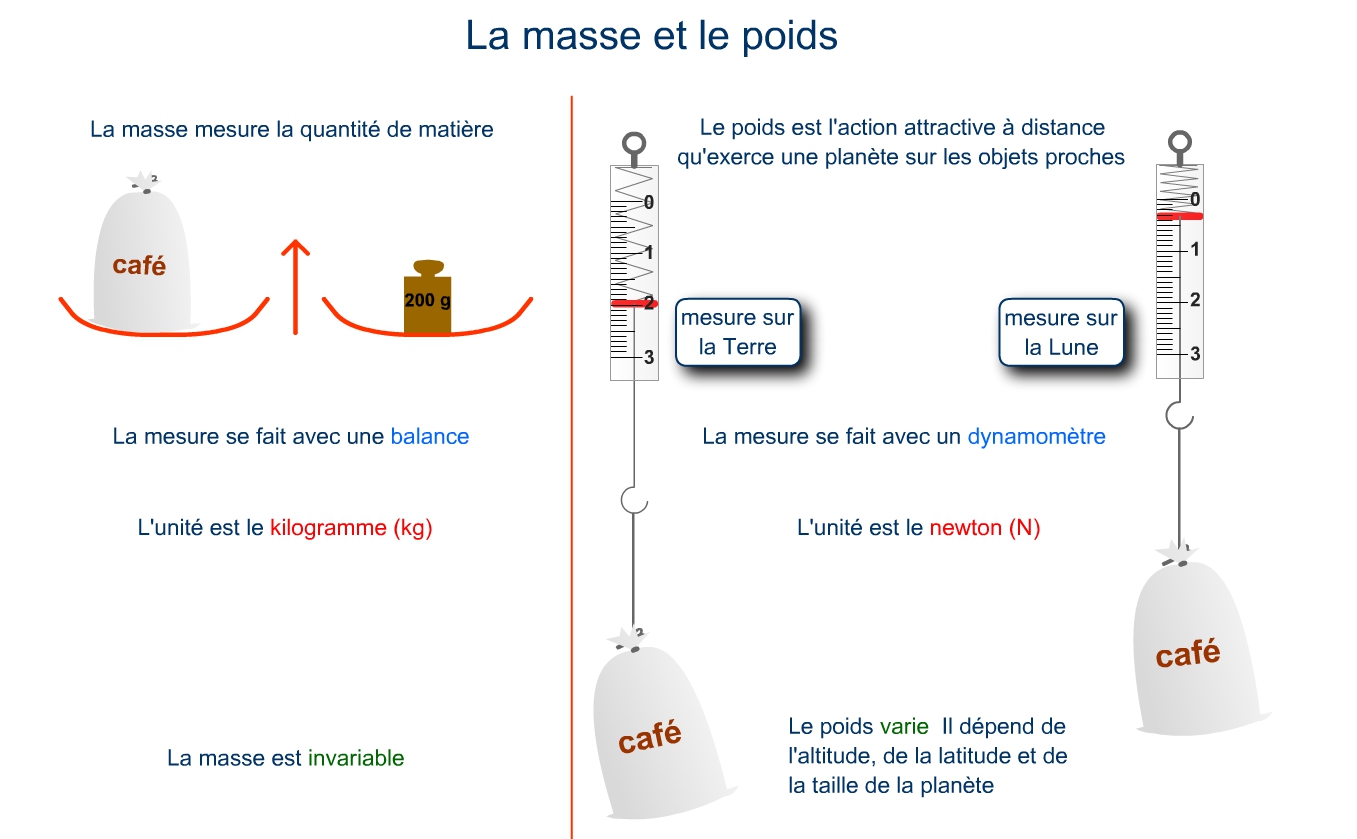La différence entre le poids et la masse d’un objet GO SCIENCE